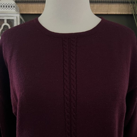 John Meyer Women's Wine Crew Neck Wool Blend Sweater Sz. L - Picture 3 of 10